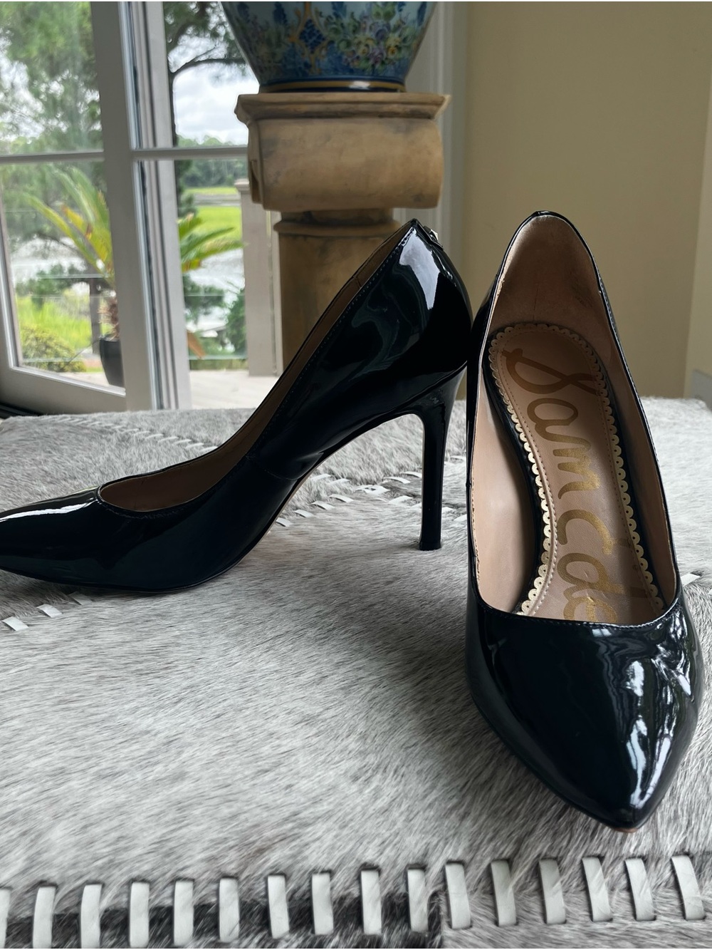 Sam Edelman Black Patent Pointed Toe Stilettos